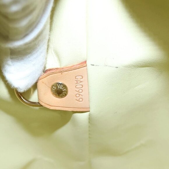 LOUIS VUITTON Monogram Vernis Houston Hand Bag Lime Yellow M91055 LV Auth 131741 - Picture 11 of 16